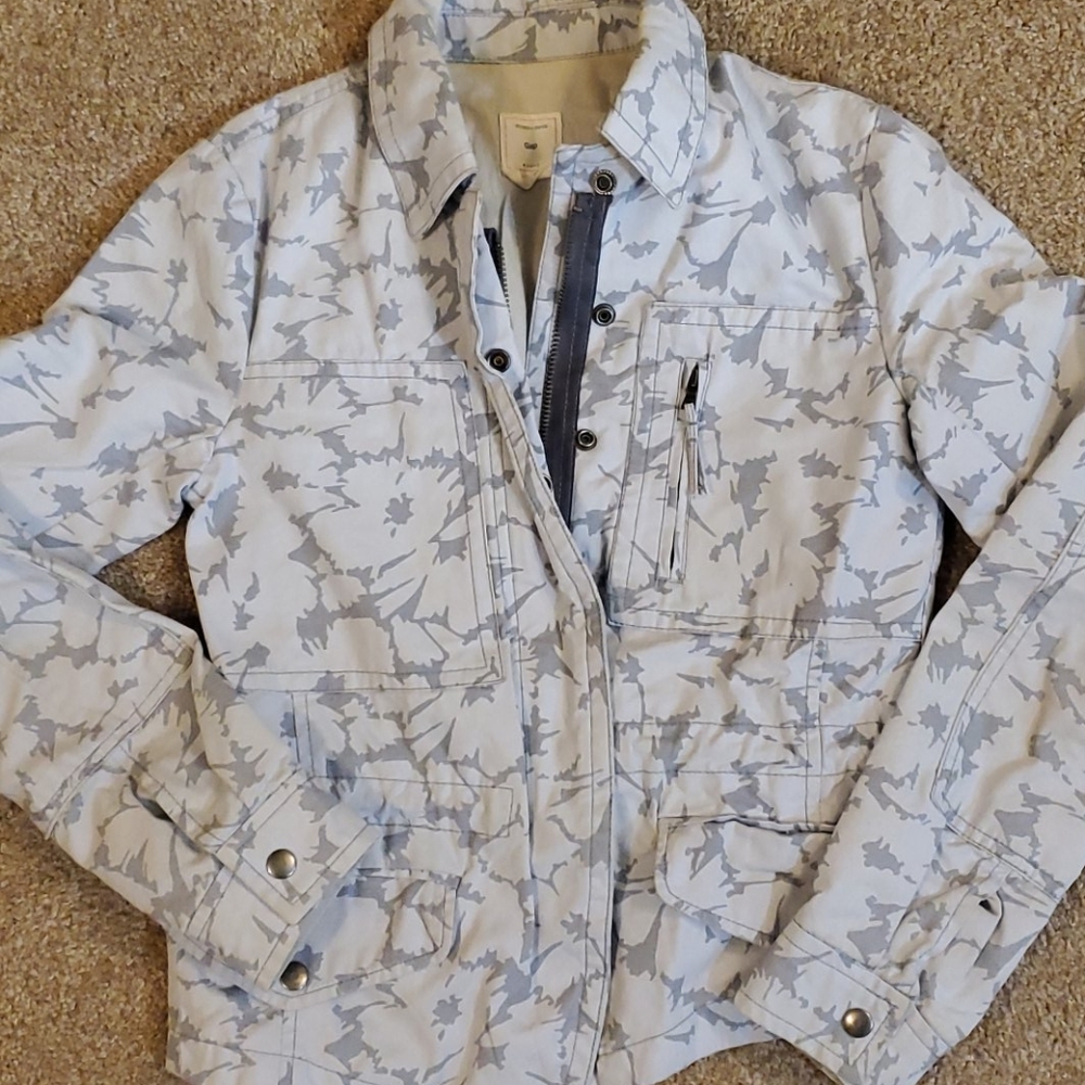 Canvas zipper cinched waist jacket